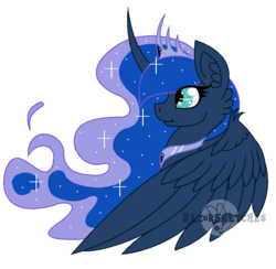 Size: 816x796 | Tagged: safe, artist:razorsketches, princess luna, g4, bust, female, simple background, solo, transparent background
