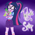 Size: 1024x1024 | Tagged: dead source, safe, artist:wubcakeva, sci-twi, spike, spike the regular dog, twilight sparkle, dog, equestria girls, g4, my little pony equestria girls: legend of everfree, clothes, cute, eyes closed, glasses, happy, open mouth, shorts, tongue out, twiabetes