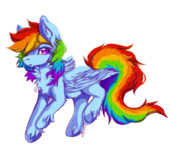 Size: 1000x950 | Tagged: safe, artist:serenity, rainbow dash, pegasus, pony, g4, cute, female, fluffy, fluffy tail, pretty, rainbow, simple background, solo, transparent background