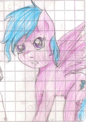 Size: 708x1003 | Tagged: safe, artist:wrath-marionphauna, firefly, g1, female, graph paper, solo, traditional art