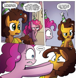 Size: 1178x1213 | Tagged: safe, artist:agnes garbowska, idw, official comic, cheese sandwich, pinkie pie, earth pony, pony, friends forever #34, g4, my little pony: friends forever, spoiler:comic