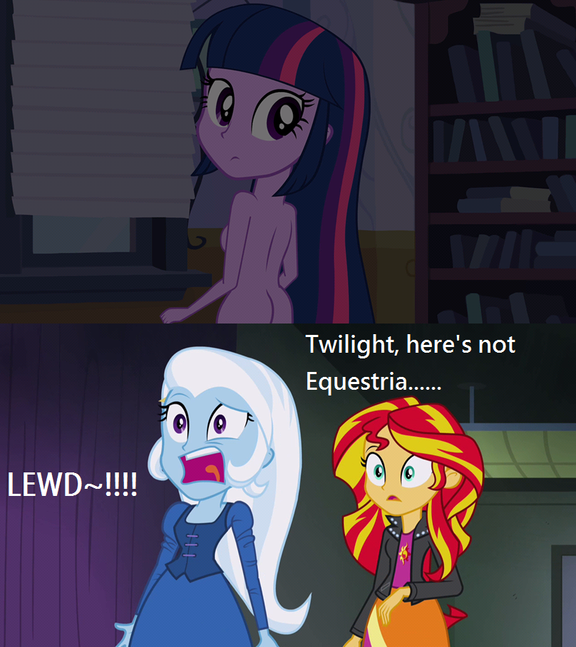 1301869 Suggestive Edit Edited Screencap Screencap Sunset Shimmer Trixie Twilight 