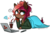 Size: 742x496 | Tagged: safe, artist:kyaokay, oc, oc only, angry, blanket, computer, drink, laptop computer, simple background, solo, transparent background, wi-fi