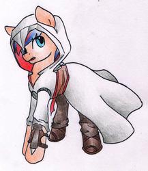 Size: 1170x1351 | Tagged: safe, artist:coffytacotuesday, oc, oc only, assassin's creed, crossover, solo, traditional art