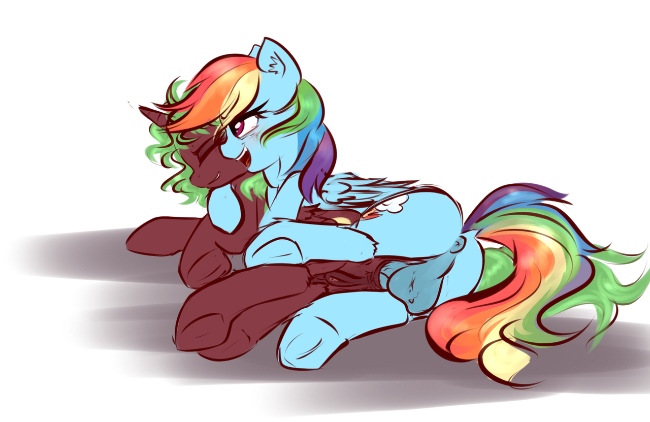 #1301901 - explicit, artist:sapsan, <b>rainbow</b> <b>dash</b>, oc, oc:equie, pegasus, po...