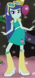 Size: 191x422 | Tagged: safe, screencap, blueberry cake, indigo wreath, equestria girls, g4, my little pony equestria girls: rainbow rocks, shake your tail, clothes, cropped, cute, dress, lidded eyes, offscreen character, solo focus