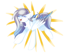 Size: 2629x2053 | Tagged: safe, artist:sunshinejoyyt, oc, oc only, oc:sunshine wonder, pegasus, pony, blushing, eyes closed, happy, high res, simple background, solo, transparent background