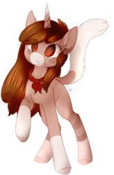 Size: 1154x1759 | Tagged: safe, artist:doekitty, oc, oc only, pony, unicorn, cat tail, female, mare, simple background, solo, transparent background