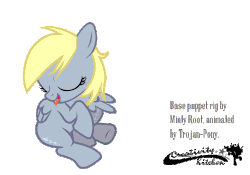 Size: 500x350 | Tagged: dead source, safe, artist:php154, derpy hooves, pegasus, pony, g4, animated, behaving like a cat, cute, derpabetes, female, filly, gif, licking, preening, simple background, solo, tongue out, transparent background