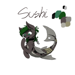 Size: 2160x2160 | Tagged: safe, artist:polakz, oc, oc only, oc:sushi, merpony, high res, reference sheet, simple background, solo, white background