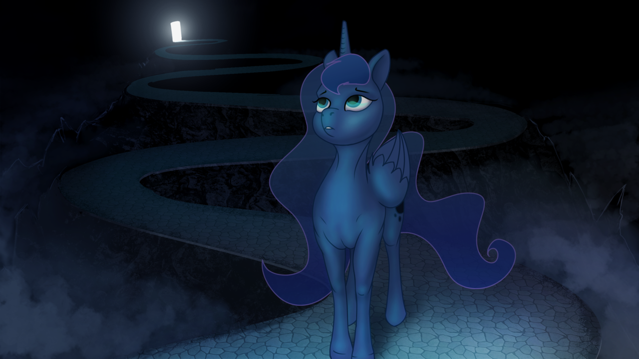 #1301978 - safe, artist:eqamrd, princess luna, alicorn, pony, dark, female,  mare, solo - Derpibooru