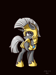 Size: 675x900 | Tagged: safe, artist:l8lhh8086, pony, armor, male, royal guard, simple background, solo