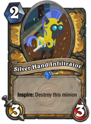Size: 400x543 | Tagged: safe, artist:vavacung, changeling, armor, card, disguise, hearthstone, pactio card, pointy ponies, royal guard, solo, warcraft