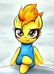 Size: 1626x2225 | Tagged: safe, artist:jetwave, spitfire, pony, g4, clothes, crossed hooves, female, looking at you, solo, sweater