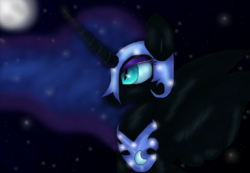 Size: 2050x1420 | Tagged: safe, artist:plaguedogs123, nightmare moon, alicorn, pony, g4, female, moon, solo