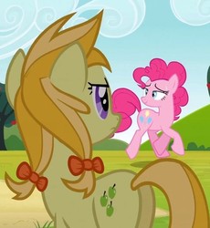 Size: 558x606 | Tagged: safe, screencap, jonagold, marmalade jalapeno popette, pinkie pie, pony, g4, too many pinkie pies, apple family member, butt, cropped, female, jon-ass-gold, mare, plot