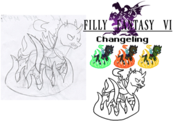 Size: 462x324 | Tagged: safe, artist:rydelfox, changeling, filly fantasy vi, sprite