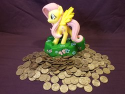 Size: 1600x1200 | Tagged: safe, photographer:we are borg, fluttershy, g4, coin, diamond select toys, irl, money, photo, solo
