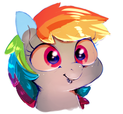 Size: 455x424 | Tagged: safe, artist:lunarmarshmallow, derpibooru exclusive, rainbow dash, g4, bust, female, lipstick, portrait, simple background, smiling, solo, white background