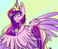 Size: 812x683 | Tagged: safe, artist:daviikin, princess cadance, g4, female, looking back, solo