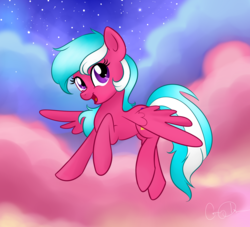 Size: 2938x2667 | Tagged: safe, artist:domickee, oc, oc only, oc:free current, pegasus, pony, female, flying, high res, solo