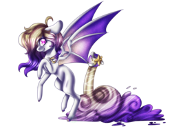 Size: 2500x2000 | Tagged: safe, artist:immagoddampony, oc, oc only, orbite, original species, bat wings, high res, simple background, solo, transparent background