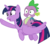 Size: 3394x3000 | Tagged: safe, artist:sollace, spike, twilight sparkle, alicorn, dragon, pony, g4, the cutie re-mark, .svg available, backpack, cute, dragons riding ponies, duo, faic, female, flying, high res, male, mare, open mouth, out of context, pointing, riding, show accurate, simple background, smiling, spike riding twilight, spread wings, transparent background, twilight sparkle (alicorn), vector, wide eyes