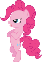 Size: 4000x5836 | Tagged: safe, artist:lman225, pinkie pie, earth pony, pony, bridle gossip, g4, .svg available, absurd resolution, bipedal, crossed legs, female, simple background, solo, transparent background, vector