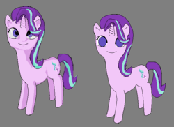 Size: 617x448 | Tagged: artist needed, safe, starlight glimmer, g4, female, gray background, looking at you, simple background, smiling, solo