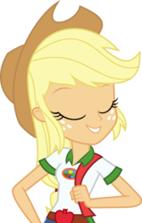 Size: 7000x11011 | Tagged: safe, artist:luckreza8, applejack, equestria girls, g4, my little pony equestria girls: legend of everfree, absurd resolution, clothes, denim, eyes closed, female, shorts, simple background, smiling, solo, transparent background, vector