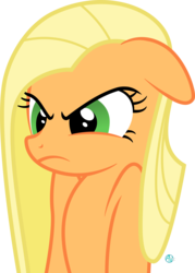 Size: 1600x2231 | Tagged: safe, artist:arifproject, edit, applejack, earth pony, pony, g4, alternate hairstyle, angry, applemena, arif's angry pone, cute, female, madorable, mane swap, recolor, simple background, solo, transparent background, vector