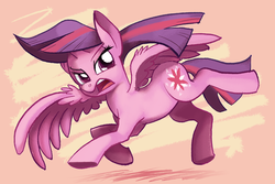 Size: 2400x1600 | Tagged: safe, artist:docwario, twilight sparkle, alicorn, pony, g4, female, solo, spread wings, twilight sparkle (alicorn)