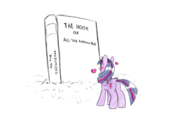 Size: 1280x960 | Tagged: safe, artist:trickydick, twilight sparkle, alicorn, pony, g4, book, bookhorse, female, heart, partial color, solo, that pony sure does love books, twilight sparkle (alicorn)