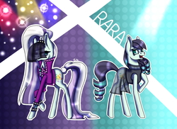 Size: 1100x800 | Tagged: safe, artist:inspiredpixels, coloratura, earth pony, pony, g4, clothes, countess coloratura, duality, female, rara