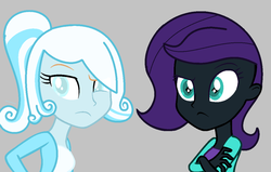 Size: 1024x651 | Tagged: safe, artist:furrydiva, oc, oc only, oc:nyx, oc:snowdrop, equestria girls, g4, equestria girls-ified, looking at you, older, older nyx, older snowdrop