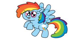 Size: 1280x720 | Tagged: safe, artist:diuky, rainbow dash, pegasus, pony, g4, cute, female, mare, simple background, smiling, solo, spread wings, transparent background, wings