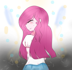 Size: 1256x1228 | Tagged: safe, artist:windymils, pinkie pie, human, g4, clothes, crying, eyes closed, female, humanized, pinkamena diane pie, pony coloring, shirt, skirt, solo