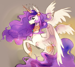 Size: 1300x1169 | Tagged: dead source, safe, artist:naminzo, princess celestia, alicorn, pony, g4, female, jewelry, multiple wings, regalia, solo