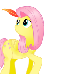 Size: 3688x4669 | Tagged: safe, artist:allitalianrejects, fluttershy, pony, g4, feather, female, simple background, solo, transparent background