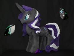 Size: 4608x3456 | Tagged: safe, artist:kiashone, nightmare rarity, g4, glow in the dark, irl, photo, plushie, solo