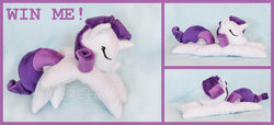 Size: 1024x466 | Tagged: safe, artist:snugglefactory, rarity, g4, female, irl, photo, plushie, prone, sleeping, solo