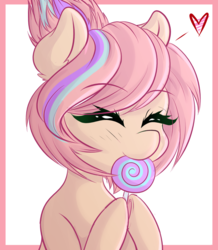 Size: 1173x1344 | Tagged: safe, artist:fluffymaiden, oc, oc only, oc:sweet skies, candy, cute, food, lollipop, solo