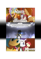 Size: 3541x5016 | Tagged: safe, artist:gashiboka, doctor whooves, rarity, roseluck, time turner, oc, oc:gold lily, earth pony, pony, unicorn, comic:recall the time of no return, g4, comic, dalek, doctor who, invasion