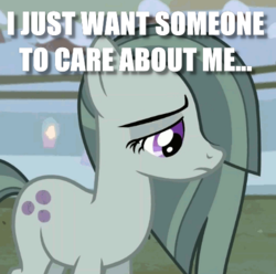 Size: 476x472 | Tagged: safe, edit, edited screencap, screencap, marble pie, g4, hearthbreakers, alone, bronybait, cropped, depressed, female, image macro, lonely, meme, sad, solo