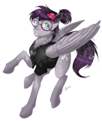 Size: 3210x3817 | Tagged: safe, artist:pinktonicponystudio, oc, oc only, pegasus, pony, clothes, commission, glasses, high res, simple background, solo, transparent background