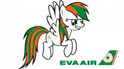 Size: 940x528 | Tagged: artist needed, source needed, safe, oc, oc only, pegasus, pony, eva air, ponified, recolor, solo