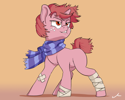 Size: 3000x2400 | Tagged: safe, artist:docwario, oc, oc only, oc:tudie, pony, unicorn, clothes, high res, scarf, solo