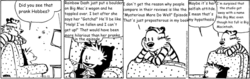 Size: 600x190 | Tagged: safe, artist:bill watterson, 28 pranks later, g4, barely pony related, bill watterson, calvin (calvin and hobbes), calvin and hobbes, comic strip, hobbes, meta, misspelling, mouthpiece, opinion, television