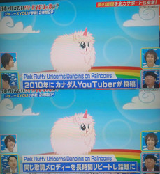 Size: 1113x1214 | Tagged: dead source, safe, oc, oc only, oc:fluffle puff, pink fluffy unicorns dancing on rainbows, japan, japanese, television