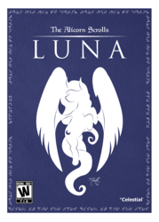 Size: 714x1000 | Tagged: safe, artist:midnightsix3, princess luna, g4, box art, female, parody, silhouette, solo, the alicorn scrolls: skyrim, the elder scrolls